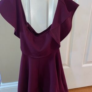 Windsor Maroon Off The Shoulder Dress
